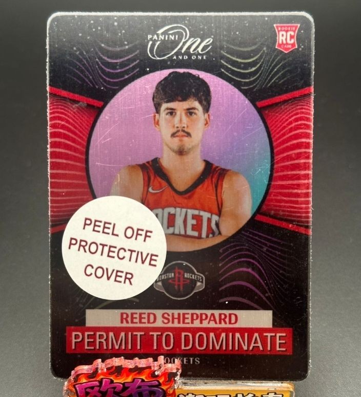 2024-25 Panini One And One Reed Sheppard RC Rookie Permit to Dominate SP Rockets