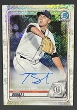 2020 Bowman Chrome Tarik Skubal Mega Box Refractor Auto Prospect Detroit Tigers