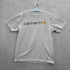 Carhartt Men Shirt M Gray K195 Original Fit Gorpcore Logo Short Sleeve