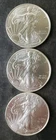 Lot of Three 2021 $1 American Silver Eagle Dollars Type 1