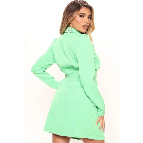 Fashion Nova CEO Blazer Mini Dress - Green Size Small - Picture 4 of 4