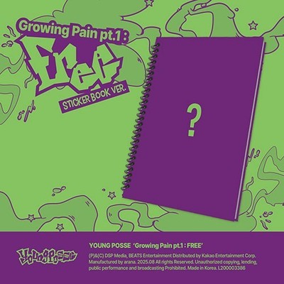 YOUNG POSSE GROSING PAIN PT.1 : FREE 4th EP Album STICKER BOOK Ver