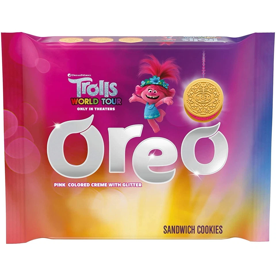 LIMITED EDITION RARE Trolls World Tour Oreo Pink/Green Cookies (Set Of 2) 10.7oz - Image 2 of 4