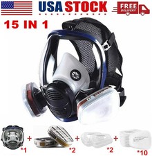 15 in 1 Full Face Gas Mask Facepiece Respirator For Painting Spraying 6800 6000