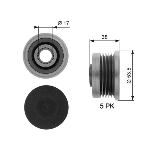 Generatorfreilauf Gates OAP7082 Drivealign™ FüR Mitsubishi Nissan Opel Renault-image