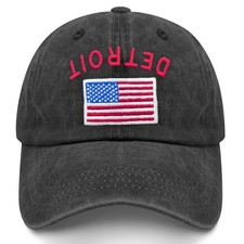 Detroit Upside Down City USA Flag Baseball Hat for One Size, Mz-detroit