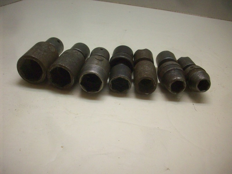 1/2" IMPACT FLEX SOCKETS  -  MIXED SET  -  SNAP-ON / CORNWELL / PROTO   ( 7 )