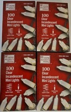 NEW Lot Of 4 Home Accents 100-Count Mini Clear, Green Wire Indoor Outdoor Lights