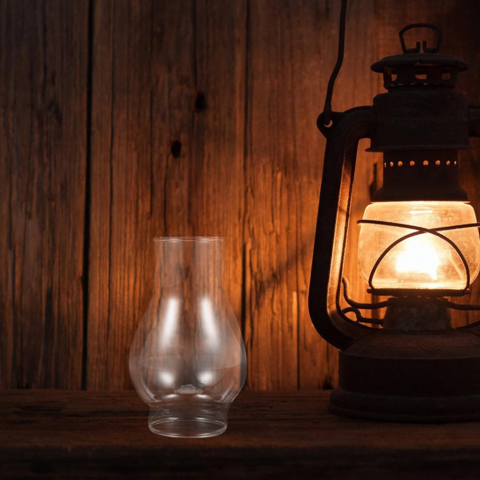 Clear Glass Oil Lamp Chimney Replacement – 8.07" Hurricane Kerosene Lamp Shade