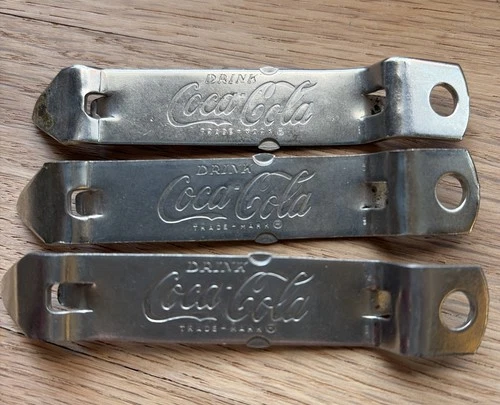 Coca Cola Coke Metal Bottle Can Opener, Ekco, Vintage Lot of 3