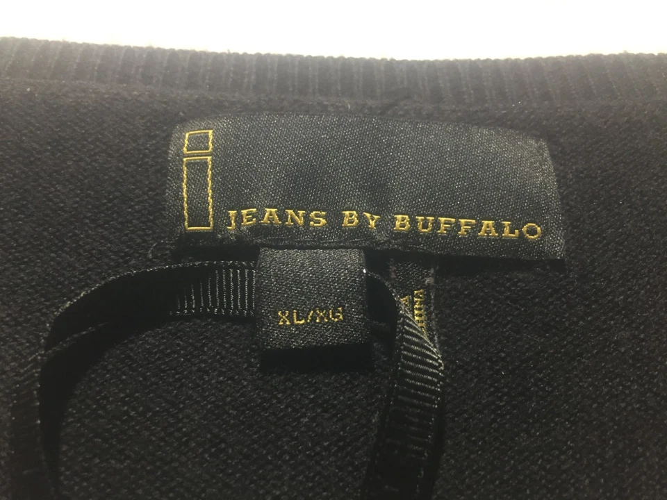 Suéter I Jeans By Buffalo para mujer XL negro estrás cuello acento brillante brillante Foto 3 de 4