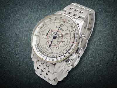 Breitling Navitimer Montbrillant SS Silver Dial Stainless Steel Automatic Watch