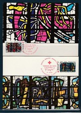 carte  1er jour  paire croix rouge 25 Audincourt et 61 Argentan    1981