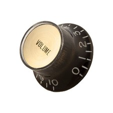 Gibson Reflector Top Hat Control Knobs Set of 4 (Black w/Gold Cap)