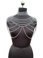 Aluminum Chainmail Top With Chain   Women's Medieval LARP Cosplay