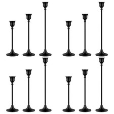 Vintage Black Candelabra Candle Holders for Fireplace  Dining 4sets 12pcs 