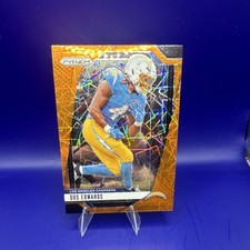 Panini Prizm 2024 Gus Edwards #158 Orange Lazer Los Angeles Chargers NFL Card