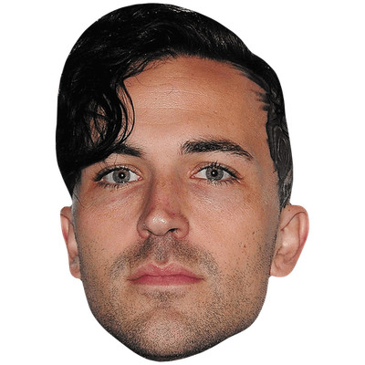 Michael Wayne Atha (schwarze Haare) Promi Maske, flaches Kartengesicht, Kostüm Maske