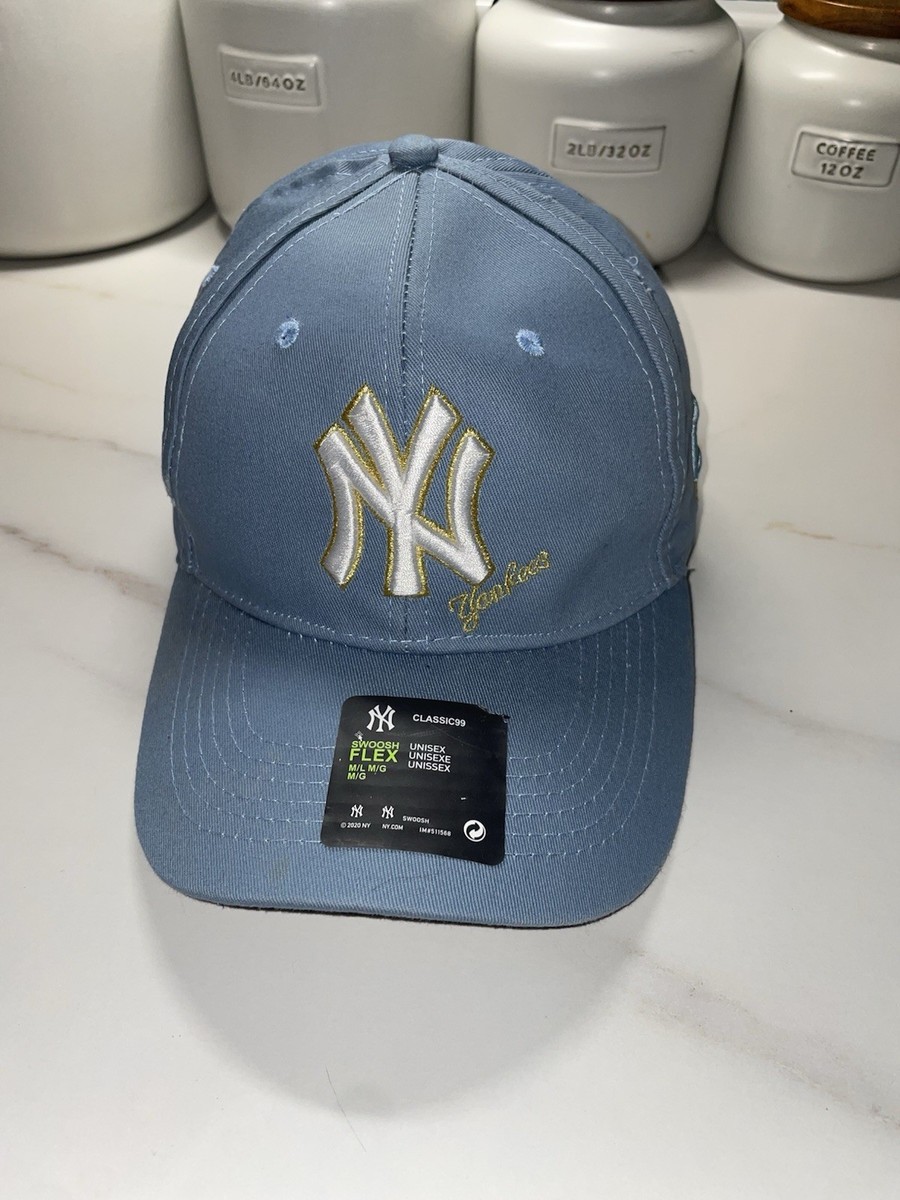 New York Yankees Nike Classic99 Swoosh Flex Hat Light Blue Gold