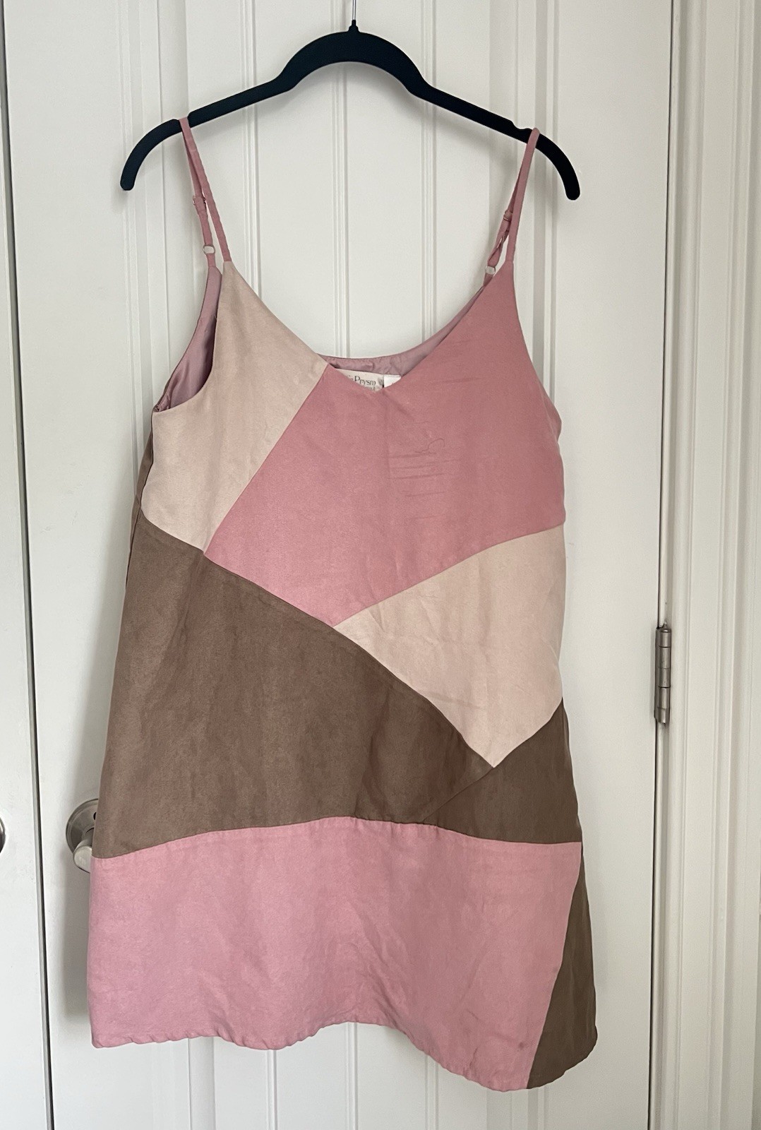 Mystic Prism by Listicle Colorblock Linen Blend Mini Shift Dress Small