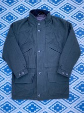 Marks And Spencer St Michael Vintage Men's Green 100 % Wool Coat Size Medium