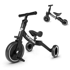 5 in 1 Toddler Bike for 1-4 Years Old Kids Balance Bike, Birthday Gift Black