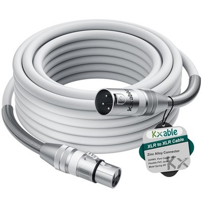 Premium 25 Feet XLR Microphone Cable Heavy Duty 22AWG OFC XLR Male to Female ...