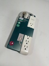 Philips 6-Outlet Surge Protector with 6ft Extension Cord, White - NEW