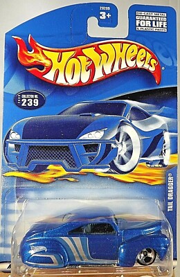 2000 Hot Wheels Mainline/Collector #239 TAIL DRAGGER Blue w/Chrome 3 Sp Thailand