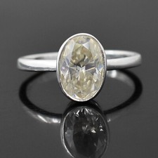 2,00 ct owalny certyfikowany biały diament pierścionek soliterowy, prezent ślubny - taryfy GRATIS