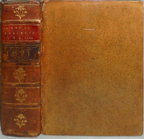 1821 -ANDREW JACKSON/FLORIDA/SLAVERY/JAMES MONROE- Annual Register Leather Book