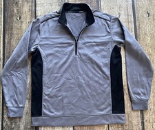 NIKE GOLF 1/4 ZIP PULLOVER TECH SWEATER GRAY BLACK MENS MEDIUM EXCELLENT