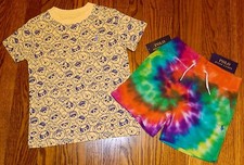 POLO RALPH LAUREN AUTHENTIC BOYS ORIGINAL BRAND NEW 2Pc SHORTS SET Size 4, NWT