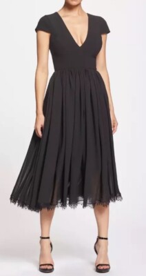 dress the population corey chiffon fit & flare cocktail dress Dress the Population Corey Chiffon Fit & Flare Cocktail Dress Pine Size M