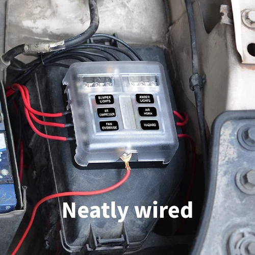 6 Wege Auto Boot Stromverteilung 12-24V Blade Sicherungshalter Box Block Panel Platine - Bild 13 von 14