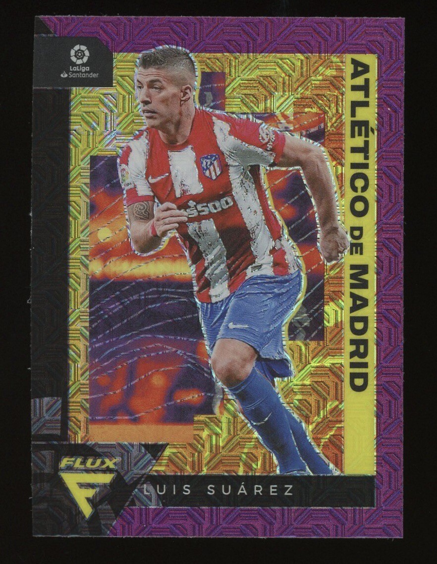 2021-22 Panini Chronicles Flux La Liga Purple Mojo Prizm Luis Suarez #271