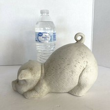 Ceramic White Large Textured Pig Farmhouse Decor 8.5" Long C503