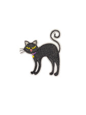 Black Cat Scary Halloween Horror Patch, Iron On/Sew On