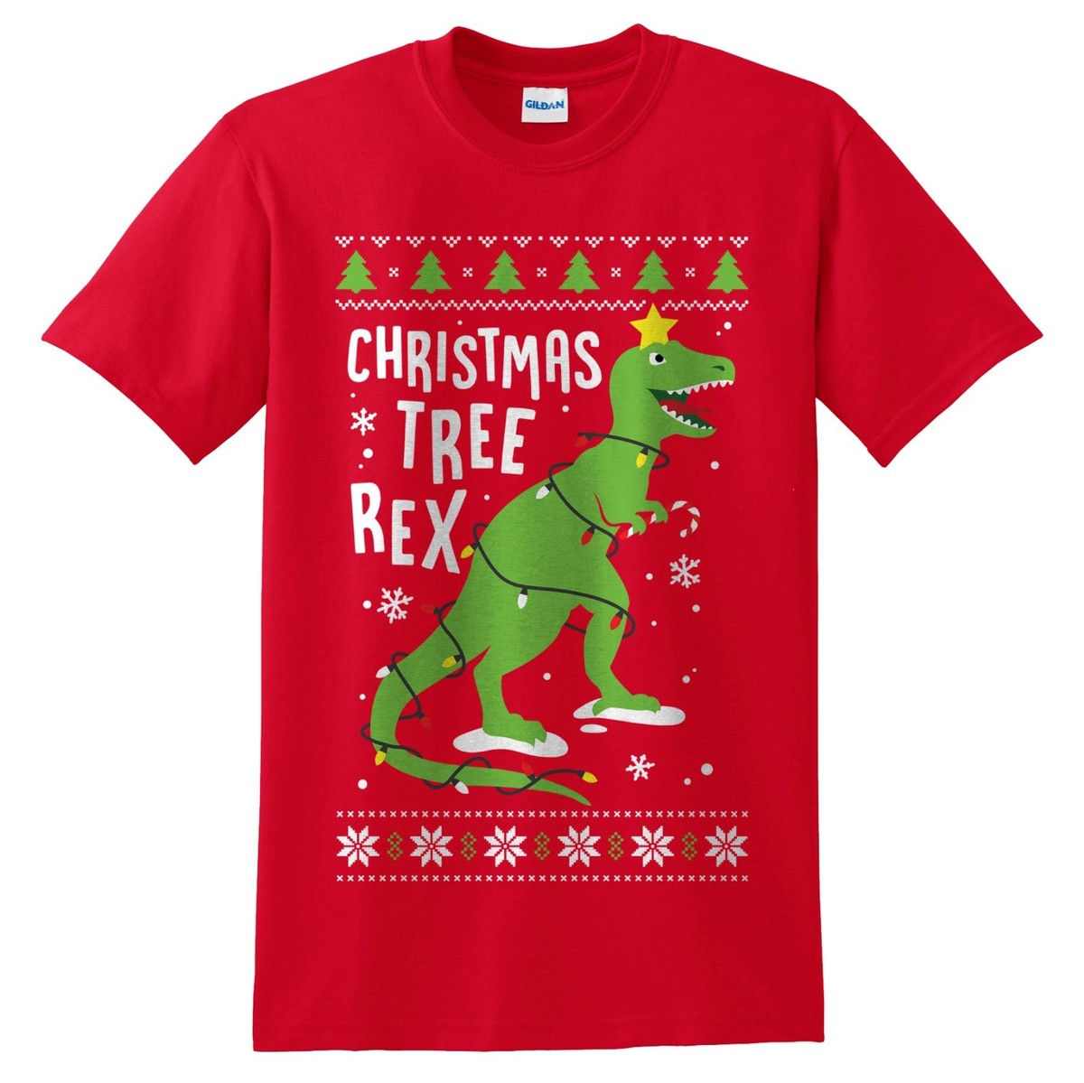 T-shirt Christmas T-Rex Funny Dinosaur - Coton - Homme - Neuf Sans étiquettes