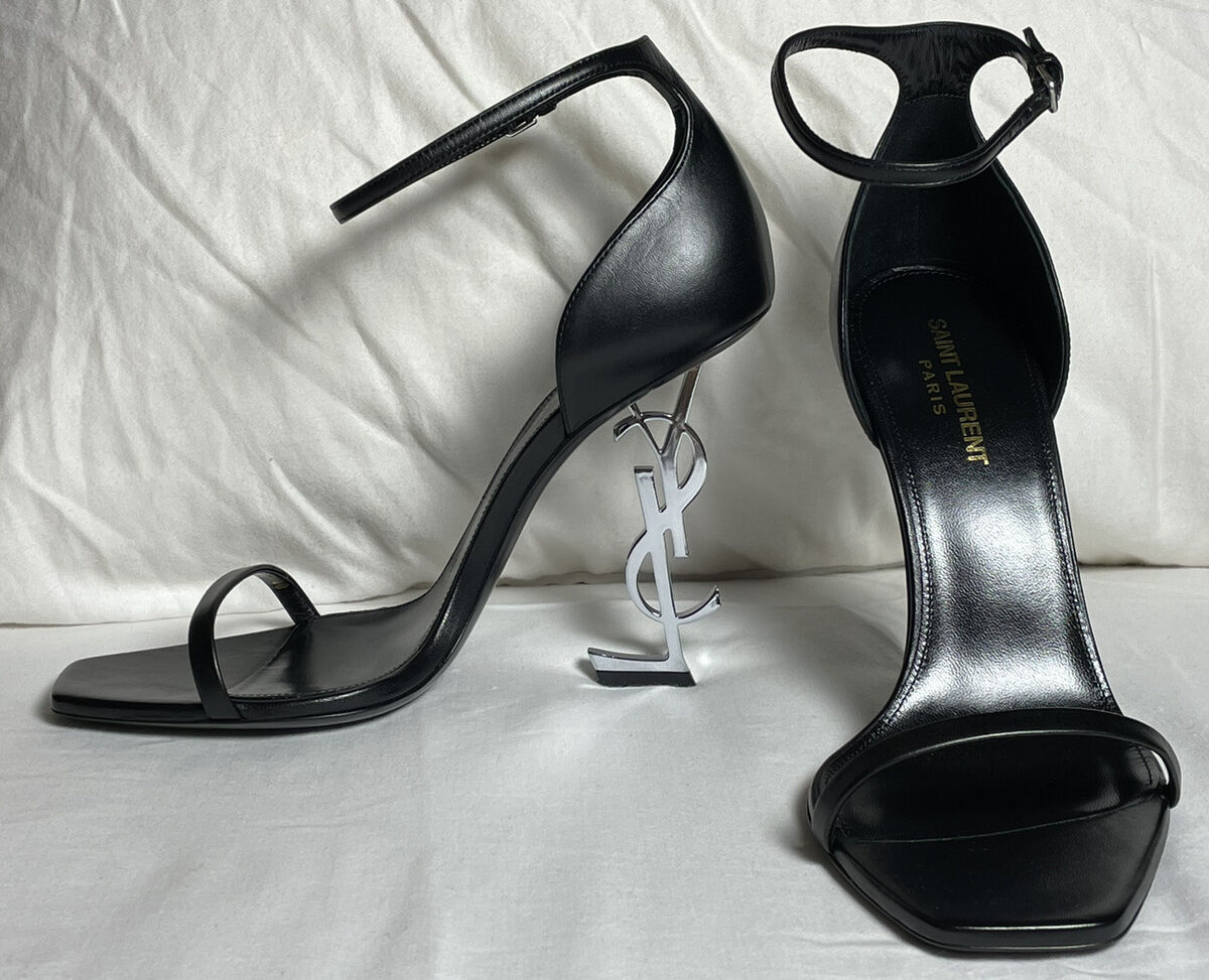 Saint Laurent Opyum 110MM YSL Black Leather Heels sz 40 / 10 Saint Laurent Opyum 110MM YSL Black Leather Heels sz 40 / 10