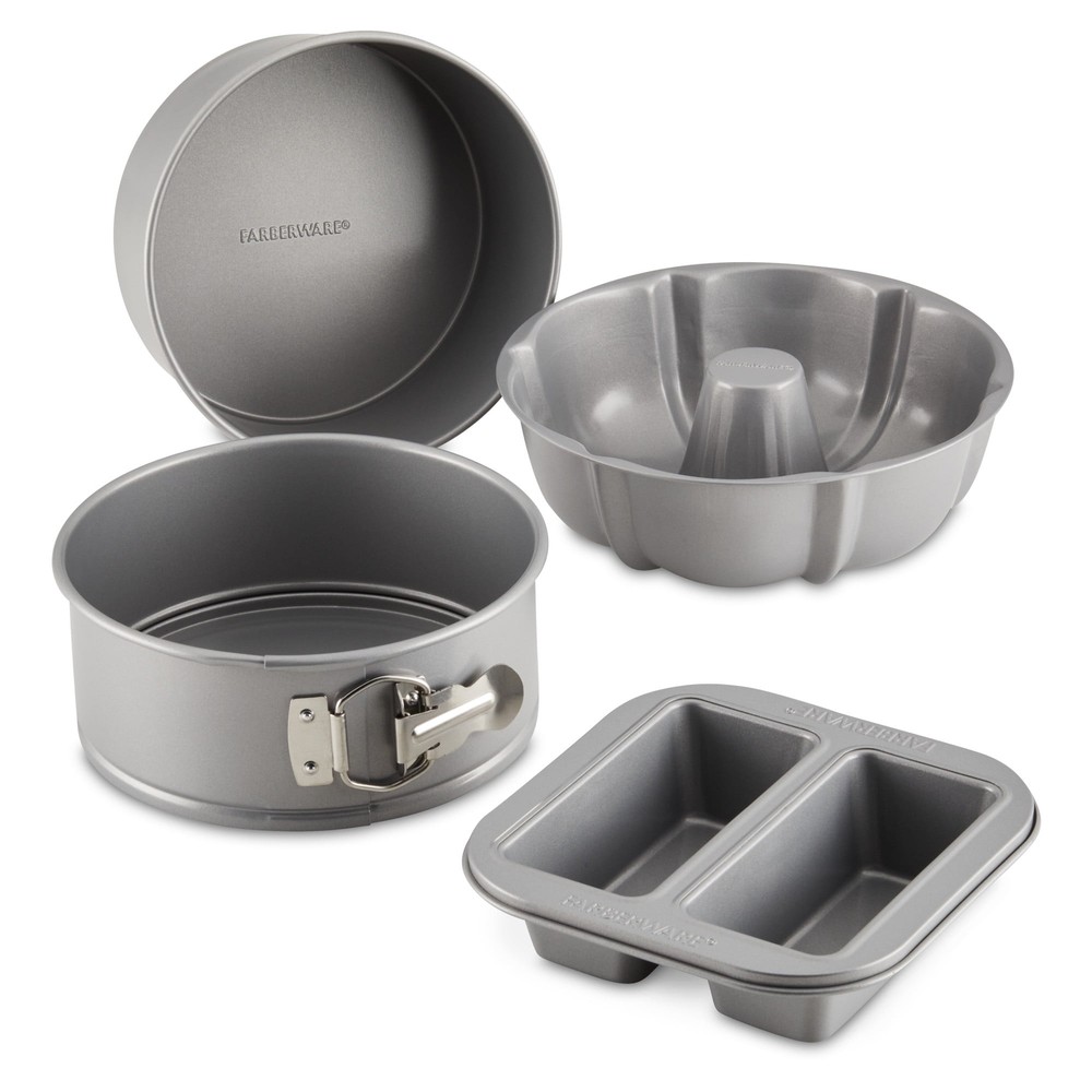 Specialty Bakeware Nonstick Pressure Cookware Bakeware Set, 4-Piece, Gray