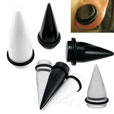 PAIR Acrylic Taper Expander Ear Stretcher Ear Plugs with O-Rings 1/2" to 1"