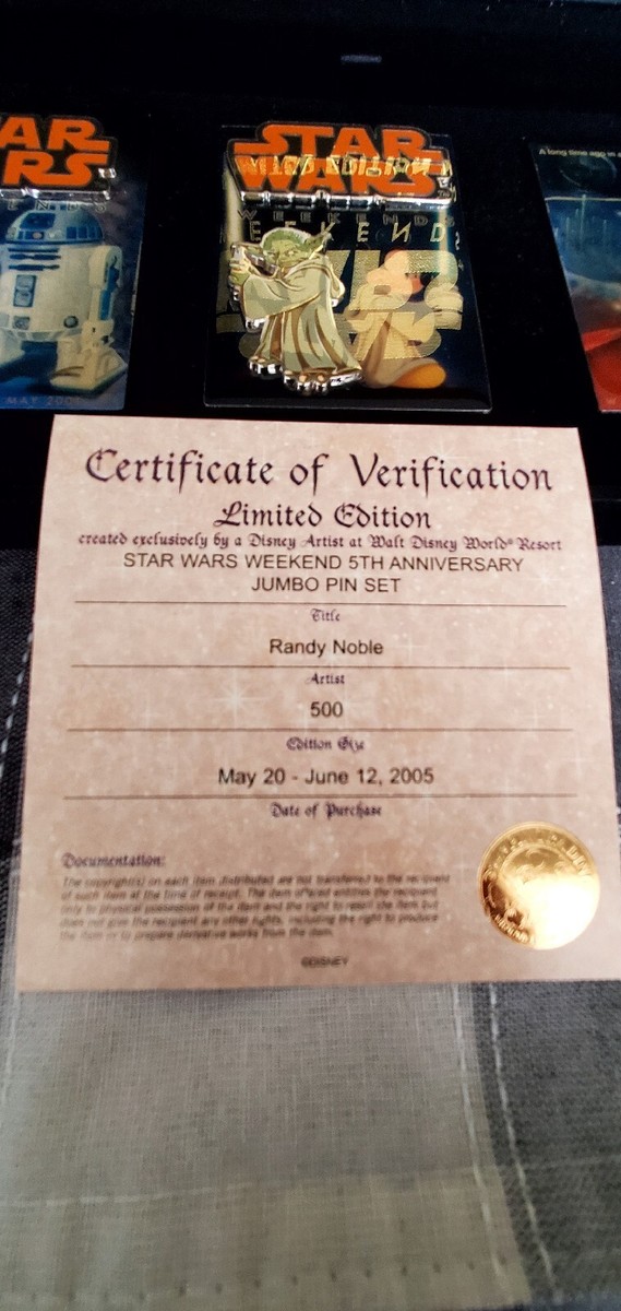 Disney's Star Wars Weekends LE 500 5th Anniversary Jumbo Pin Set