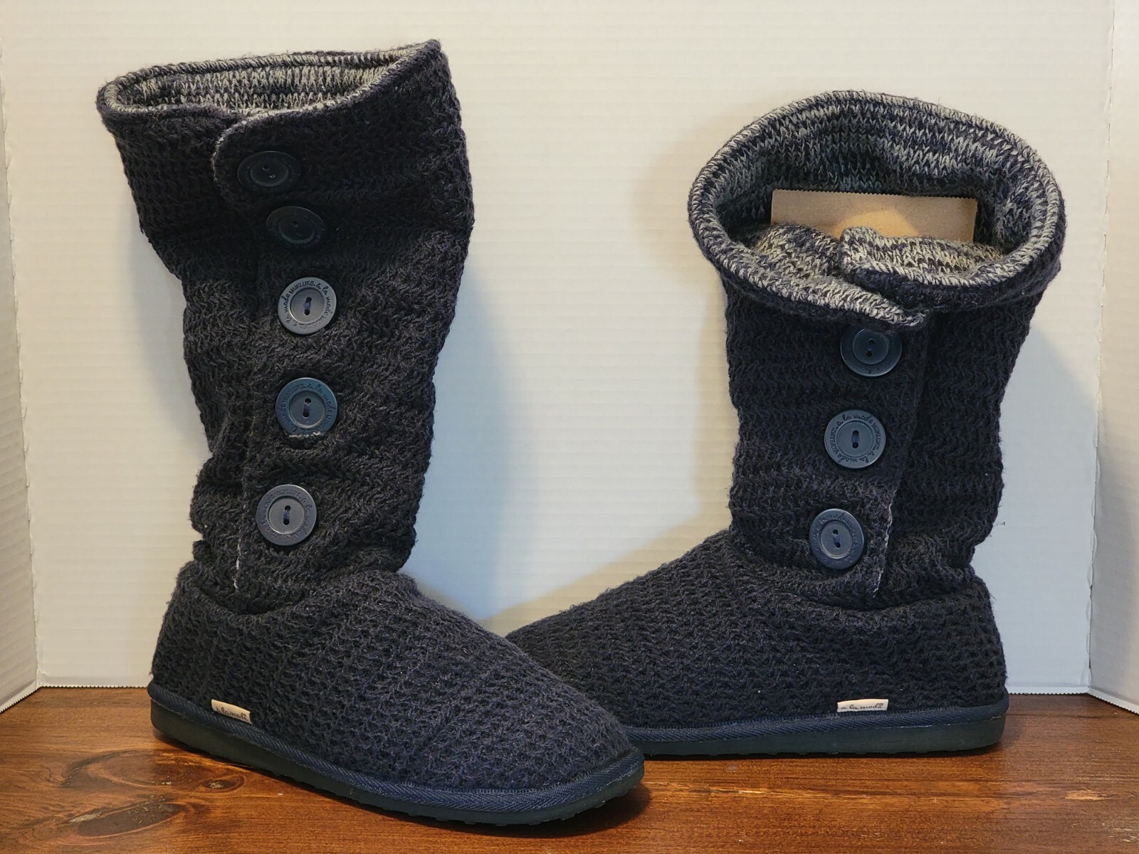 Blue Slouchy Sweater Boots Size 
