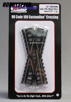 ATLAS #172 HO SCALE 25 DEGREE TRAIN TRACK CROSSING NS CODE 100 rail ATL172 NEW