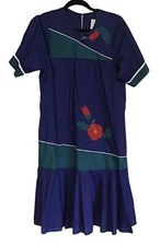 Vintage Shan Ying Hawaii Hawaiian Muumuu Mumu Dress Women  s Sz Medium Appliqu 