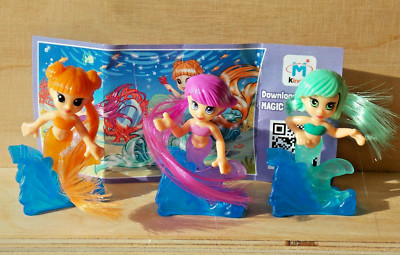MERMAIDS COMPLETE SET 3 FIGURES WITH PAPERS KINDER JOY SURPRISE EGG TOYS 2015/16
