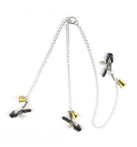 Nipple Clamps With Ring Bell Clit Clamp Scrotum Clamp Restraint Bondage BDSM - Picture 9 of 9