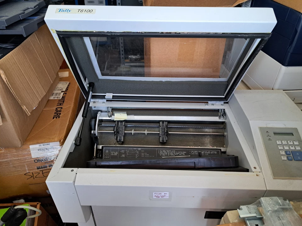 TallyGenicom T6100 LineMatrix Workgroup Printer Ethernet Parallel Serial +Paper - Image 3 of 4
