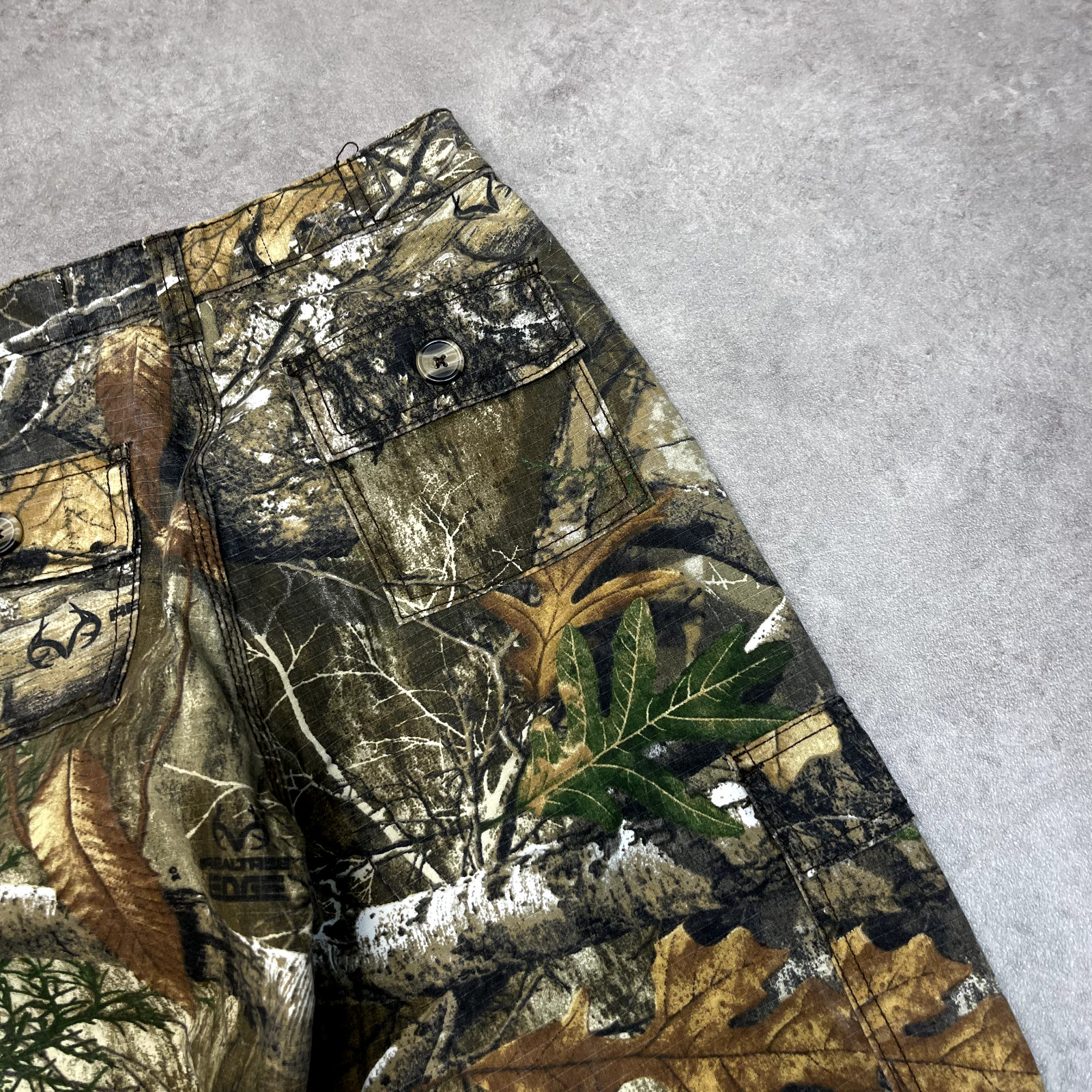 Real Tree Camo Cargo Trousers Kids Vintage Army Hunting Trousers, Green, 26" image 9